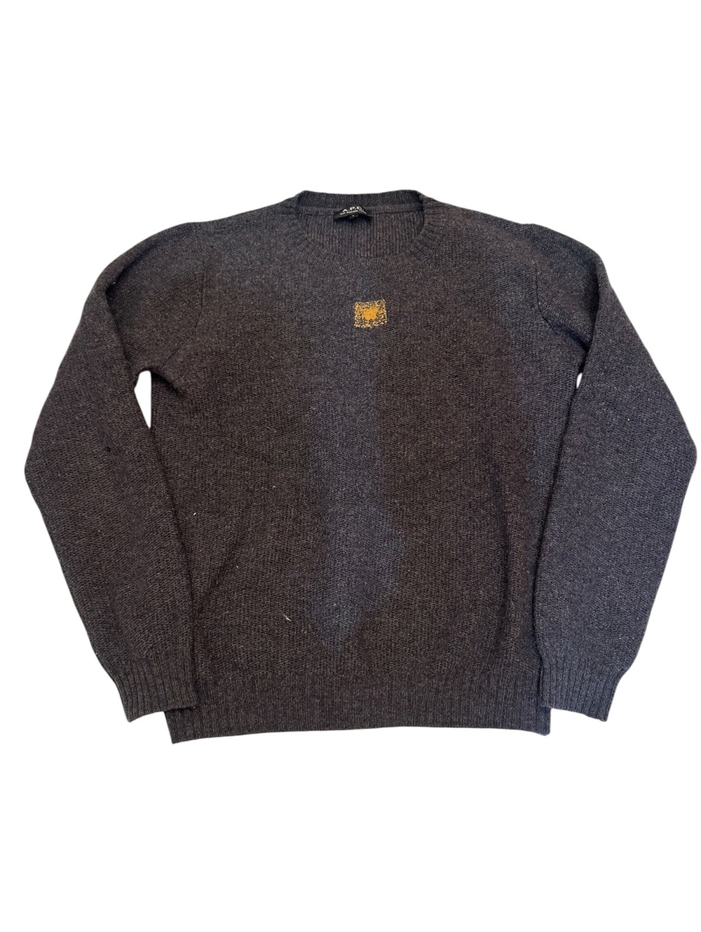 A.P.C. Rue Madame Paris Charcoal Wool Blend Crewneck Sweater